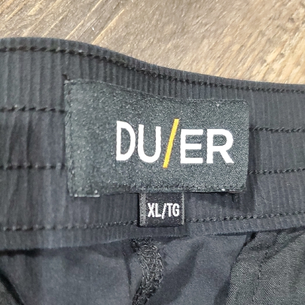 Du/er Black Tapered Athletic Pants Breathable Lightweight Soft Touch - Picture 2 of 10
